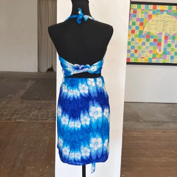 Blue and white floral print 2pc set - Picture 3 of 10